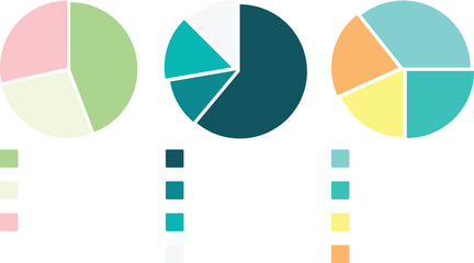 Minimal Pie Chart Infographic Set For Data Analysis