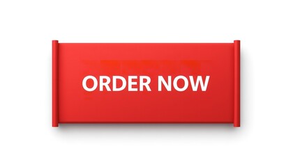 A red banner with the words 'ORDER NOW' on a white background