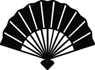 silhouette vector of black fan isolated on white background