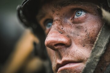 Fototapeta premium Portrait of World War II soldier.