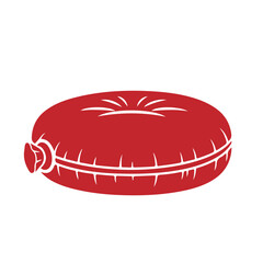 Red ring sausage icon simple vector illustration food symbol