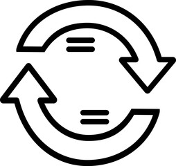 Refresh line icon with circular arrows representing a cycle  