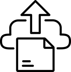 Upload line icon for document sharing and file transfer  