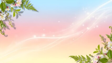 Beautiful floral background with soft gradient and sparkling effects