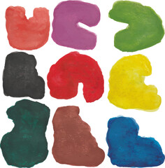 Vibrant Collection of Abstract Painted Shapes