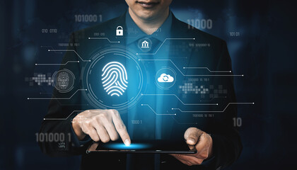 Biometric fingerprint identification and cybersecurity system ensuring secure access, identity verification, cloud data protection, and digital safety Vouch