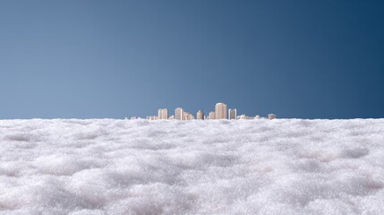 Floating cityscape above cotton-candy clouds, surreal skyline dreamscape, Festival of Skyscrapers, International Cloud Appreciation Day, ethereal architecture