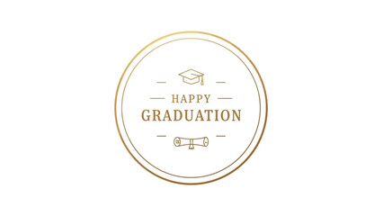 Happy Graduation Badge Celebrate the Achievement with an Elegant Design