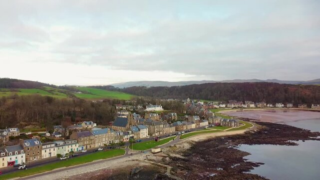 The beach and coastline of Millport, Great Cumbrae, in Scotland