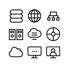 Collection of abstract technology and network icons