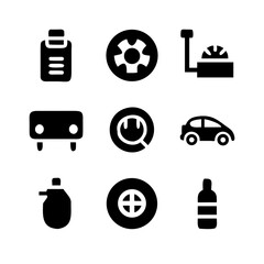 Collection of automotive and mechanical icons