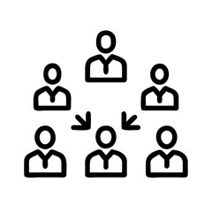 Group of people with arrows indicating communication or direction