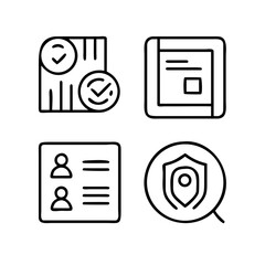 Collection of four icons representing different business concepts