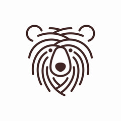 abstract bear head logo line