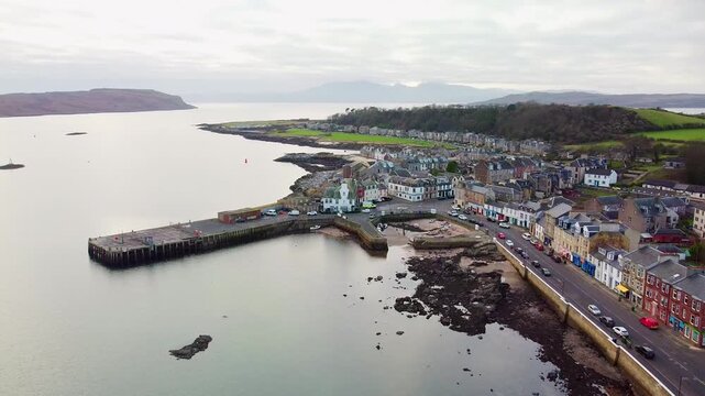 The Firth of Clyde and the town of Millport in Scotland