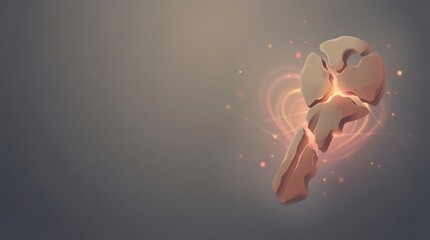 Cracked key with glowing effect on dark background