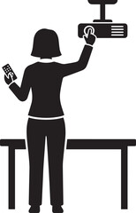 Man lifting dumbbell silhouette vector illustration