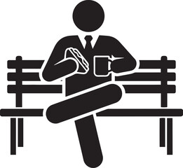 man sitting on bench vector illustration