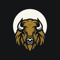 bison head logo illustration