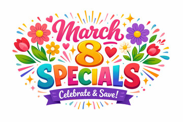 Women's Day Celebration Banner. Clean modern holiday banner illustration, colorful Women&rsquo;s Day promo banner reinforcing