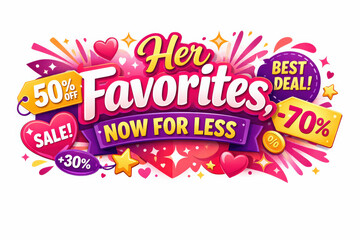 Colorful Holiday Sale Banner. Modern holiday banner with short greeting slogan, vibrant women&rsquo;s favorites sale banner highlighting