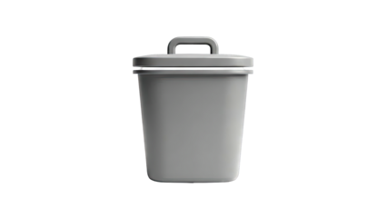 Simple Gray Trash Can with Lid