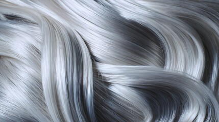Luxurious silver hair flowing in soft waves with elegant pastel shades and smooth silky texture with luxury hair and elegant hair and hair texture