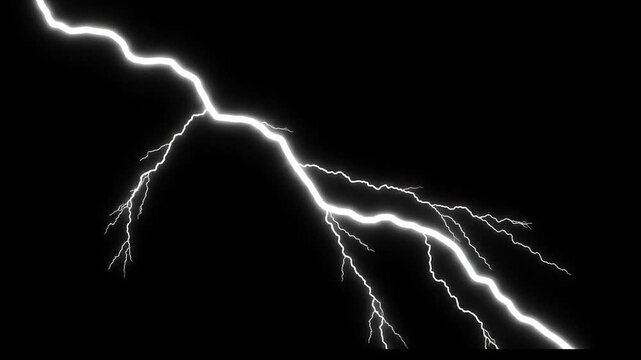 Striking Lightning Bolt Illuminates the Dark Sky - Powerful Visual Effect