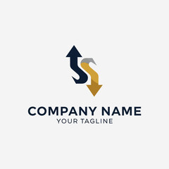 Corporate Logo Design with Arrows Symbol.