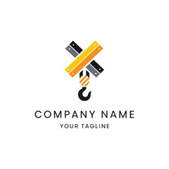 Obraz premium Crane Hook Logo Design Template.