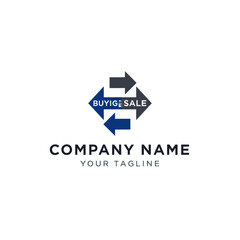 Company Logo Template with Arrows and Text.
