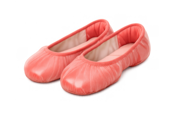 Pink ballet flats presenting comfort, fashion, and feminine style, soft footwear for dance and relaxation, transparent background