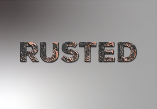 Black And Copper Rustic Metal Text Effect Rusted Industrial Font