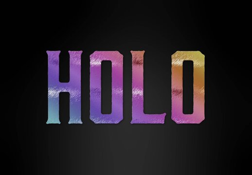 Colorful Holographic Metallic Text Effect Rainbow Gradient Shiny Font