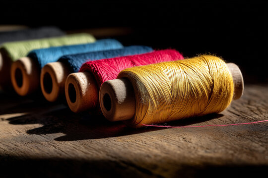 Colorful manja spool macro shot for Makar Sankranti festival visuals.