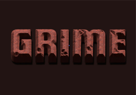Red And Brown Rustic Metal Text Effect Stone Grunge Bold Font
