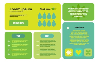 Modern bento grid layout simple shape for eco shop, nature product presentation, ui, website. Metaball y2k pattern template