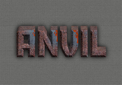 Red And Brown Rustic Metal Text Effect Industrial Oxidized Font