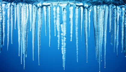 icicles on blue background
