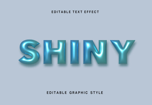 Blue And Cyan Metallic Inflated 3d Text Effect Polished Inflate Font