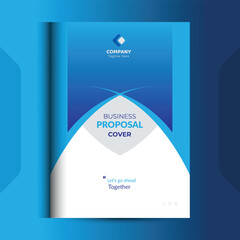 Blue Corporate Business Proposal Cover Design Template 