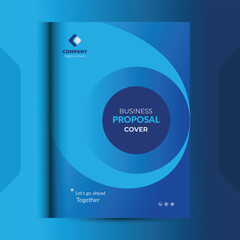 Blue Corporate Business Proposal Cover Design Template 