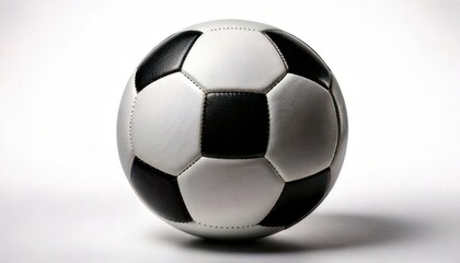Fototapeta premium Classic Black and White Soccer Ball on a Clean White Background.