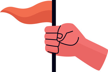 hand holding a red flage