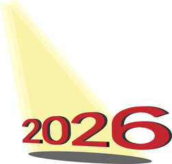 숫자-2026-2026 숫자-2026년-2026새해-2026 달력-입체-3d-빛-스포트라이트-조명