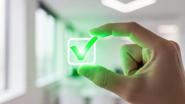 Confirming choice with virtual checkmark - Powered by Adobe