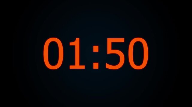 2-minute timer countdown animation, countdown timer two animation from 120 to 0 countdown one minute countdown timer animation. Workout fitness countdown animation. countdown on digital clock