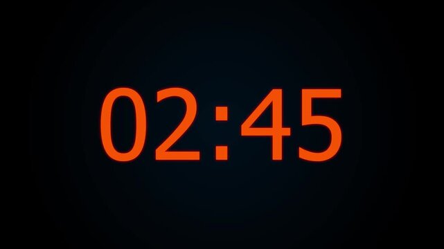 Countdown timer animation of 3 minutes on transparent background with alpha channels, 3 minutes countdown timer animation, countdown video.