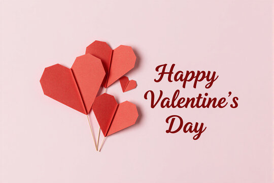 Happy Valentine's Day Folder Hearts Origami Love