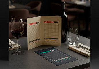 Open Menu and Close Cover on Table Mockup